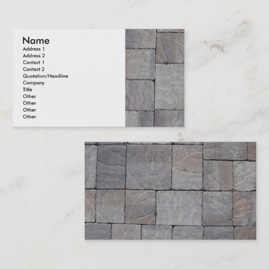 Carte de visite de pavés (Devant / Derrière)