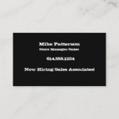 Carte de visite de pays occidental : : Étoile (Dos)