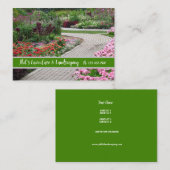 Carte de visite de paysage de jardin anglais (Devant / Derrière)