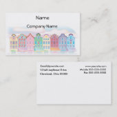 Carte de visite de paysage urbain pastel (Devant / Derrière)