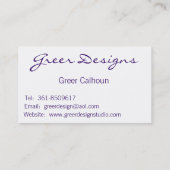 Carte de visite de Peacock exotique (Dos)