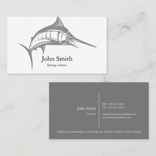 Carte de visite de pêche (Devant / Derrière)
