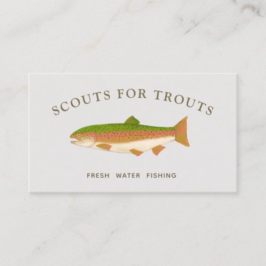 Carte de visite de pêche en eau douce de la truite (Devant)