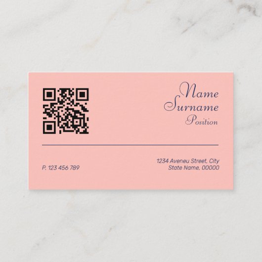 Carte de visite de pêche légère de code QR minimal (Dos)