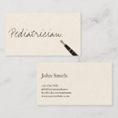 Carte de visite de pédiatre manuscrit (Devant / Derrière)