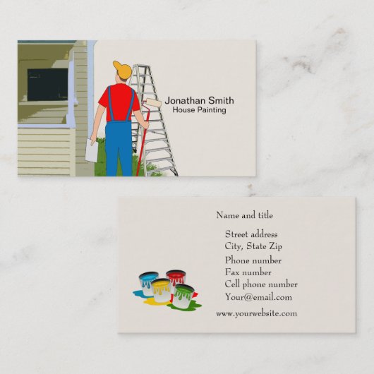 Carte de visite de peintre de maison (Devant / Derrière)
