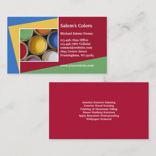 Carte de visite de peinture (Devant / Derrière)