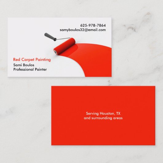 Carte de visite de peinture (Devant / Derrière)