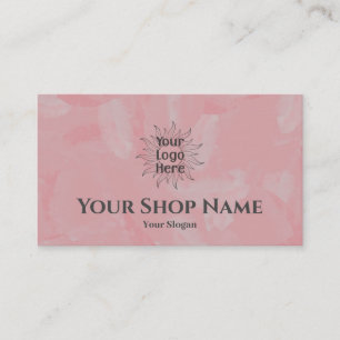 Carte de visite de peinture à l'huile rose