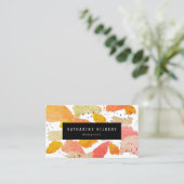 Carte de visite de peinture Abstraite rose orange (Debout devant)