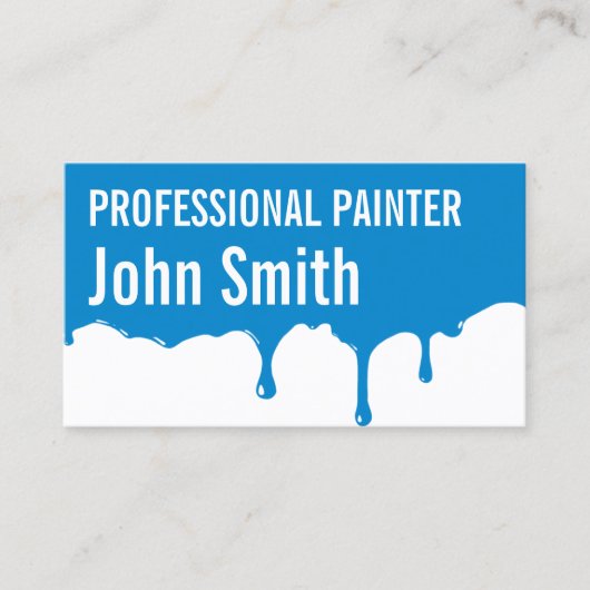 Carte de visite de peinture bleu (Devant)
