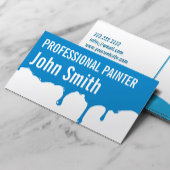 Carte de visite de peinture bleu