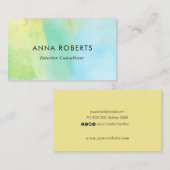 Carte de visite de peinture bleu et jaune (Devant / Derrière)