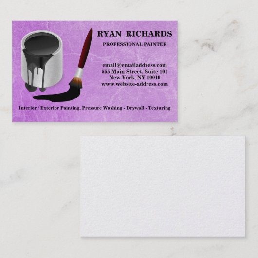 Carte de visite de peinture de la maison (Devant / Derrière)