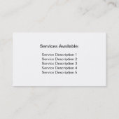 Carte de visite de peinture de silhouette (Dos)