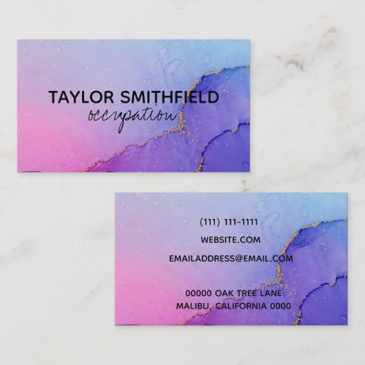 Carte de visite de peinture pourpre (Devant / Derrière)