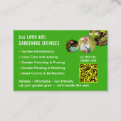 Carte de visite de pelouse et de jardin (Dos)