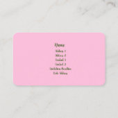 Carte de visite de pelouse et de paysage (Dos)