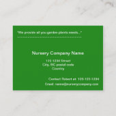 carte de visite de pépinière blanche (Dos)