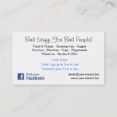 Carte de visite de perroquet de gris africain (Dos)