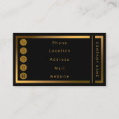 Carte de visite de Personnaliser en marbre noir Si (Dos)