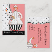 Carte de visite de petit gâteau de fille de chef - (Devant / Derrière)