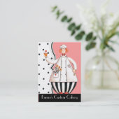 Carte de visite de petit gâteau de fille de chef - (Debout devant)