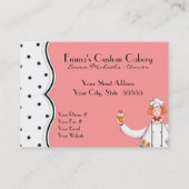 Carte de visite de petit gâteau de fille de chef - (Dos)