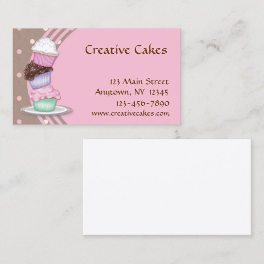Carte de visite de petits gâteaux (Devant / Derrière)