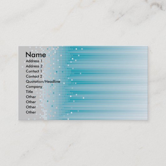 Carte de visite de peu (turquoise) (Devant)