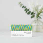 Carte de visite de pharmacie Chevron bleu et jaune (Debout devant)