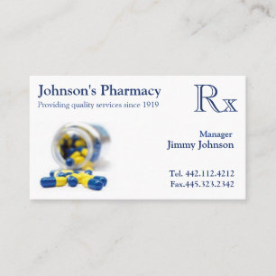 Carte de visite de pharmacie Pharmacien