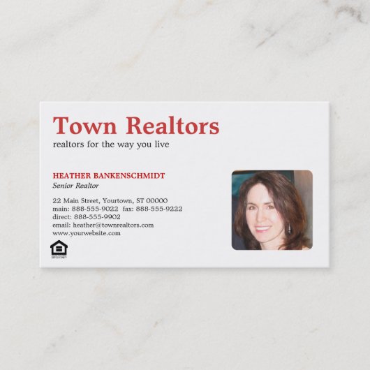 Carte de visite de photo d'agent immobilier (Devant)