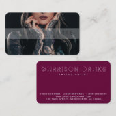 Carte de visite de photo d'artiste de tatouage (Devant / Derrière)