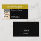 Carte de visite de photo de bloc de couleur (Devant / Derrière)