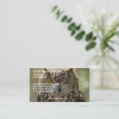 Carte de visite de photo de hibou (Debout devant)