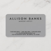 Carte de visite de photo de maquilleur (Dos)