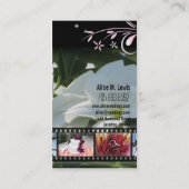 Carte de visite de photo de Plumeria de mariage (Dos)