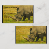 Carte de visite de photo de rhinocéros (Devant / Derrière)