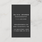 Carte de visite de photo pour animaux de compagnie (Dos)