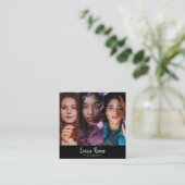 Carte de visite de photographe à code QR à trois p (Debout devant)