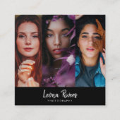 Carte de visite de photographe à code QR à trois p (Devant)