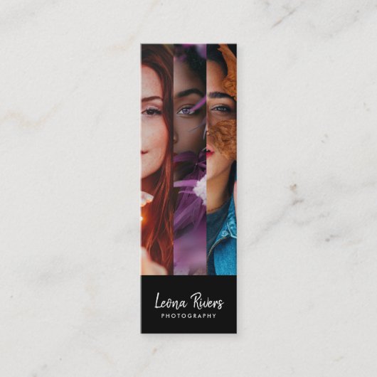 Carte de visite de photographe à code QR à trois p (Devant)