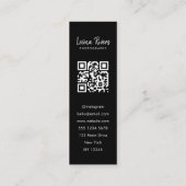 Carte de visite de photographe à code QR à trois p (Dos)