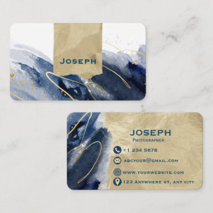 Carte de visite de photographe abstrait Luxe Or &