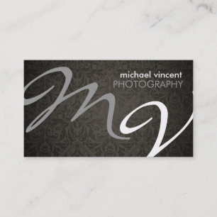 Carte de visite de photographe Damask Monogram