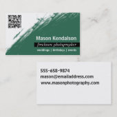 Carte de visite de photographe de CODE du vert (Devant / Derrière)