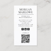 Carte de visite de photographe de mariage (Dos)