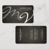 Carte de visite de photographe de monogramme de (Devant / Derrière)