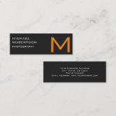 Carte de visite de photographe de monogramme gris  (Devant / Derrière)